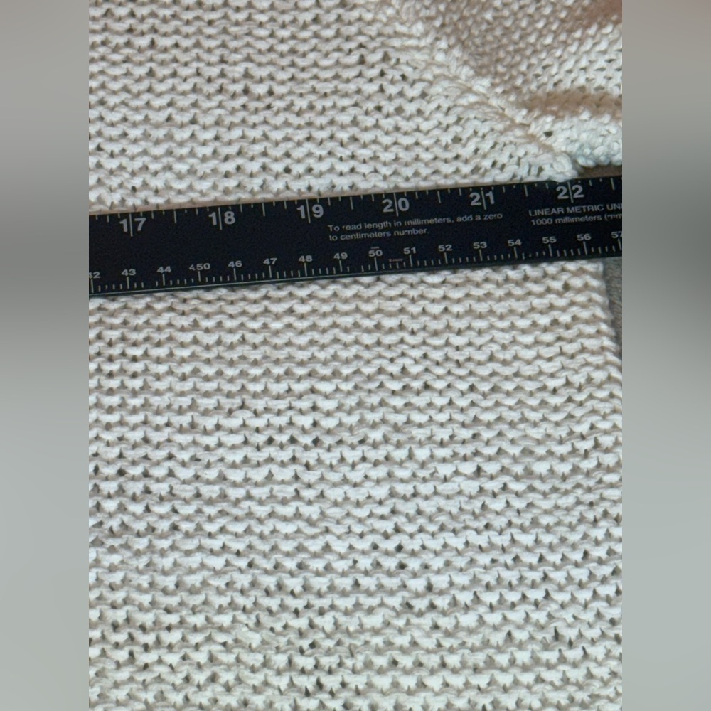 Eileen Fisher Open White Sweater Cream Cotton Blend Linen Pullover Cottagecore L - Picture 6 of 11